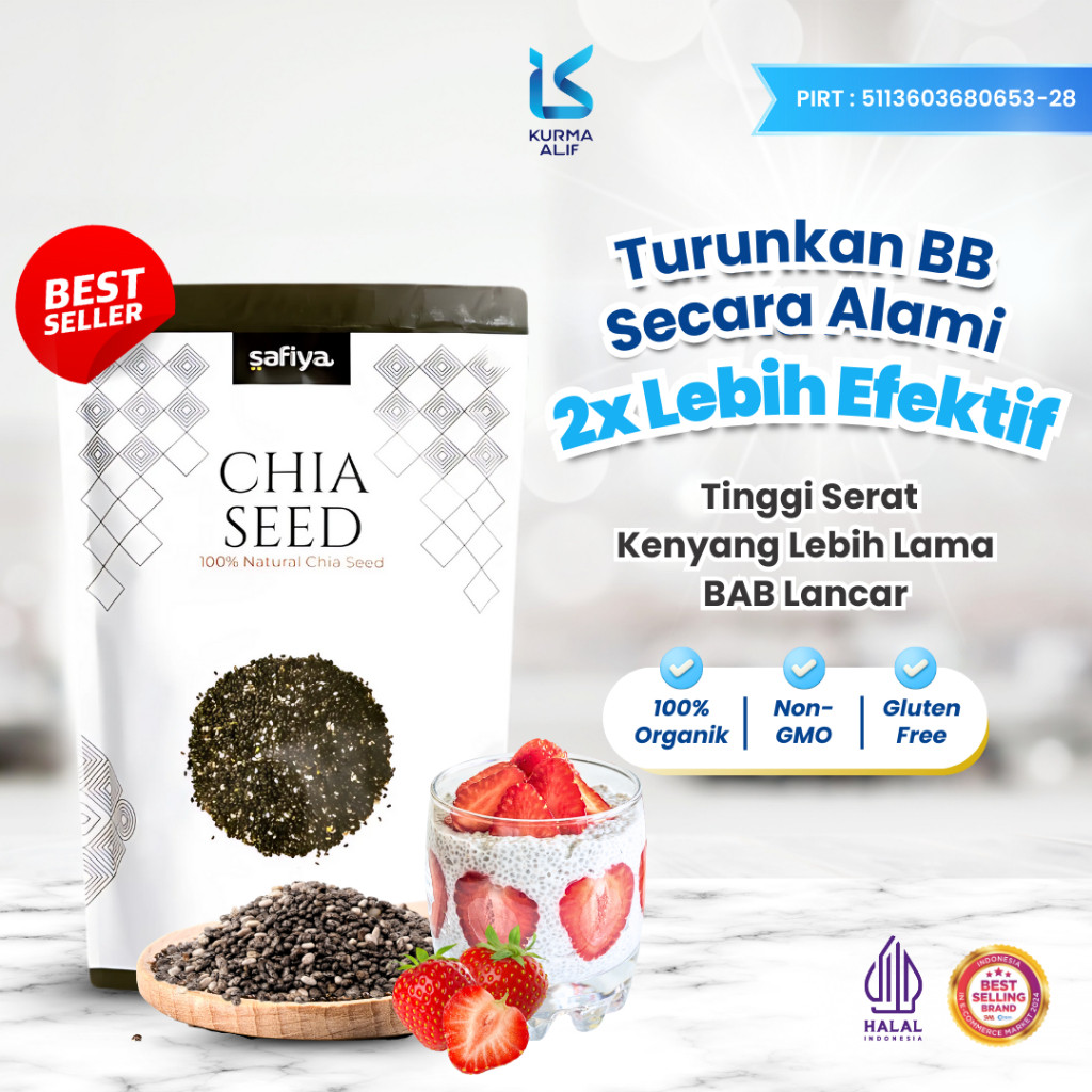 

Chiaseed Safiya Organik 500 gram Biji Chia Seed Premium Diet Alami Menurunkan Berat Badan