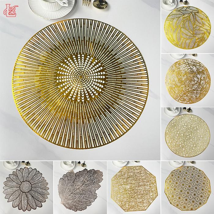 Loyal Bosque Taplak Meja Tamu Bulat Gold Dan Silver Anti Air 38Cm Round / Taplak Meja Bordir Taplak