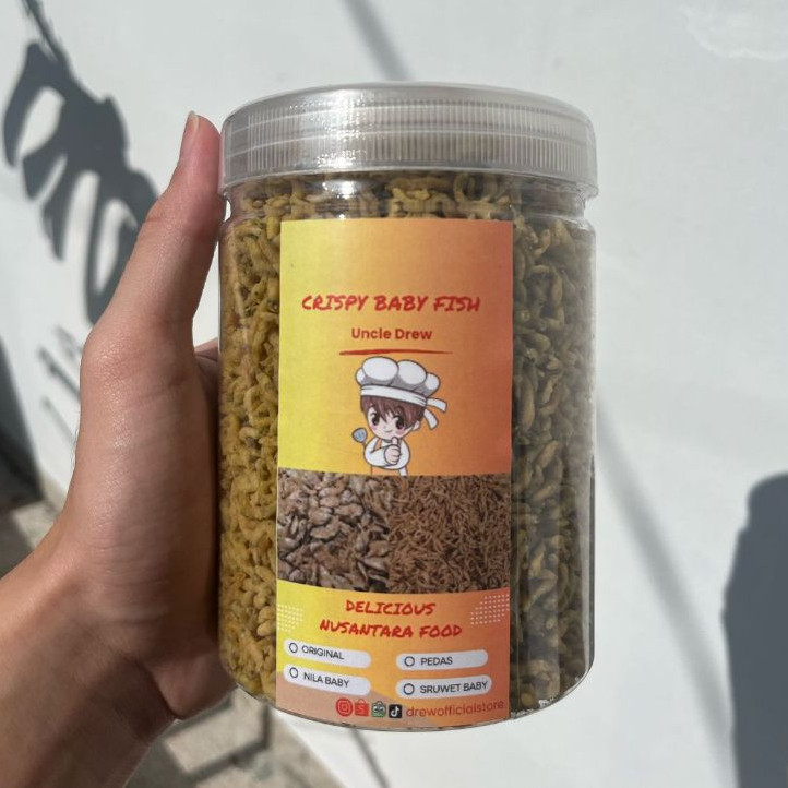 

IKAN SRUWET CRISPY ( BABY FISH TERI TAWAR ) 250GRAM UNCLE DREW