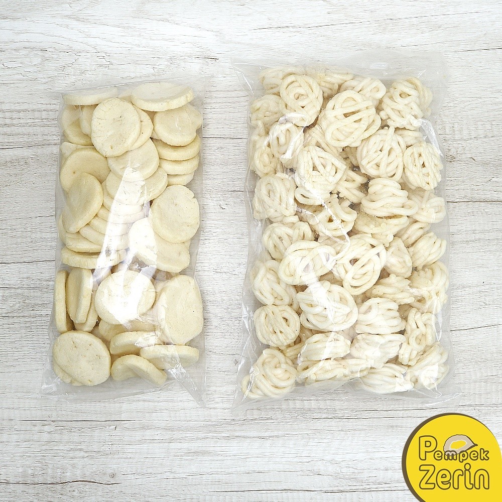 

Kerupuk Palembang Asli Ikan Tenggiri Varian Kemplang / Klemplang dan Sanggul / Keriting - 250 Gram