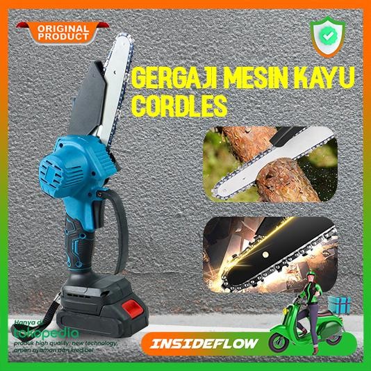 PREMIUM Gergaji Listrik Mesin Senso Kayu Mini Cordless Portable Rechargeable