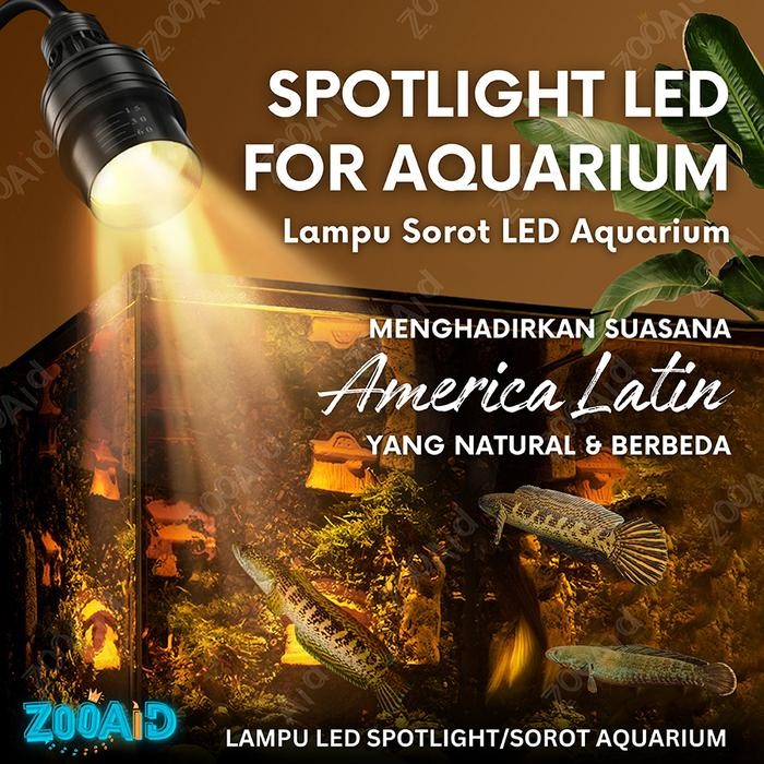 PREMIUM Lampu LED Aquarium Aquascape Jepit Lampu Sorot Akuarium Ikan Spotlight