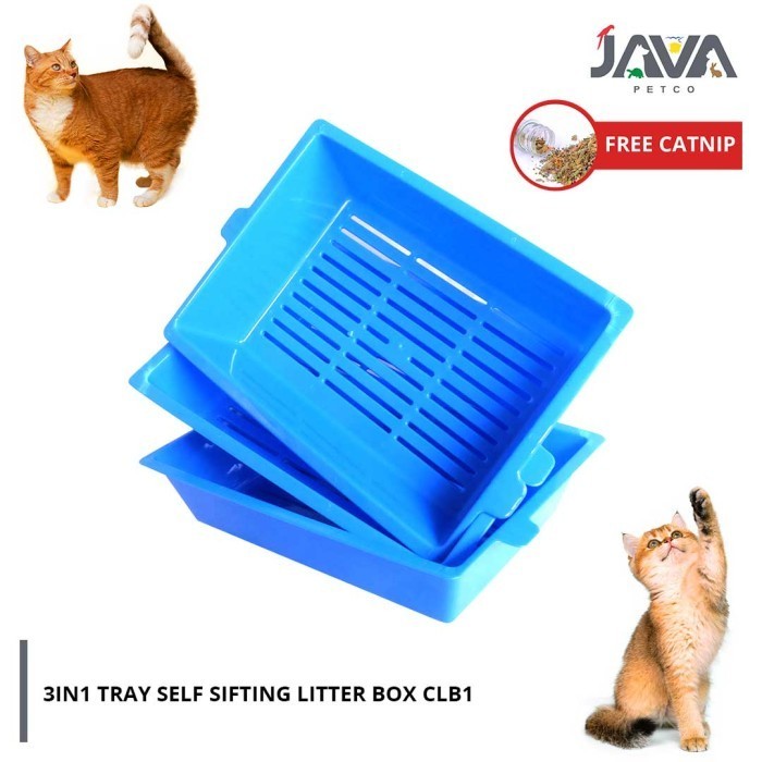 PREMIUM 3in1 Tray Self Sifting Litter Box Tempat Kotoran Kcing CLB1