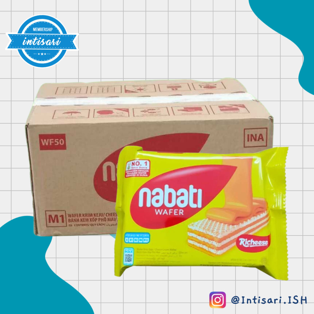 

Nabati Wafer 1 Dus Coklat/Keju/Goguma 37g isi 60 Pcs Harga Ecer 2000