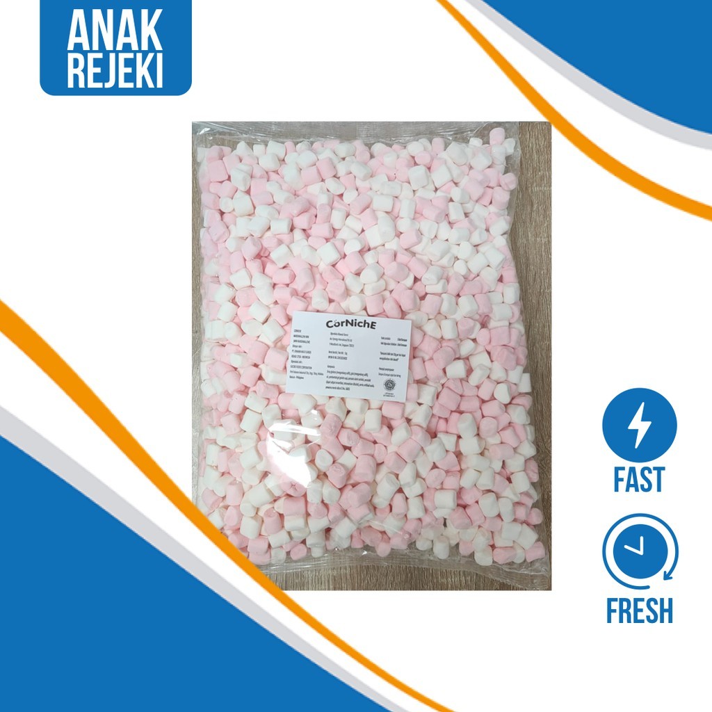 

Corniche Marshmallow Mini Pink White 1kg - Marshmellow Marsmellow