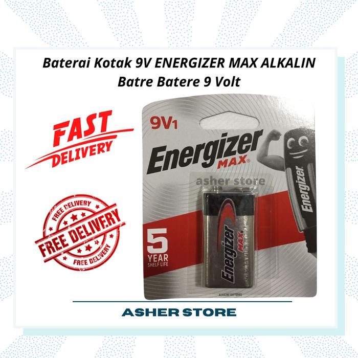 New Baterai Kotak 9V ENERGIZER MAX ALKALIN Batre 9 Volt