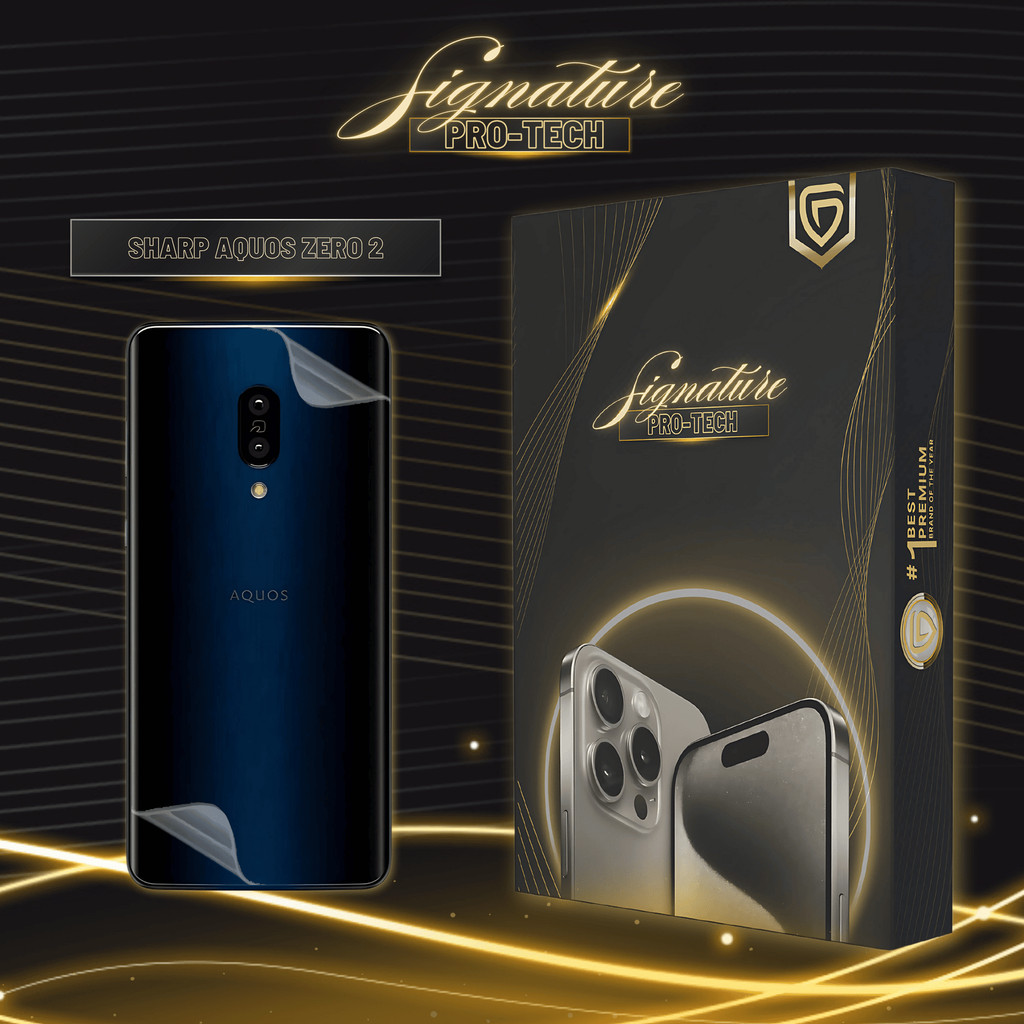 GSOL SIGNATURE PRO-TECH - Premium Anti-Scratch Protector for Sharp Aquos Zero2 / Back Cover Guard Ca