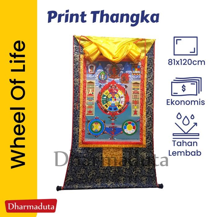 Terlaris Wheel Of Life - Thangka Print Tantrayana 54x72cm/81x120cm