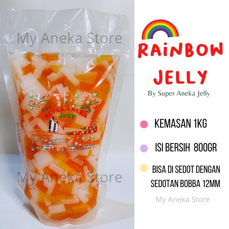 

Rainbow jelly merk Super Aneka Jelly kemasan 1kg