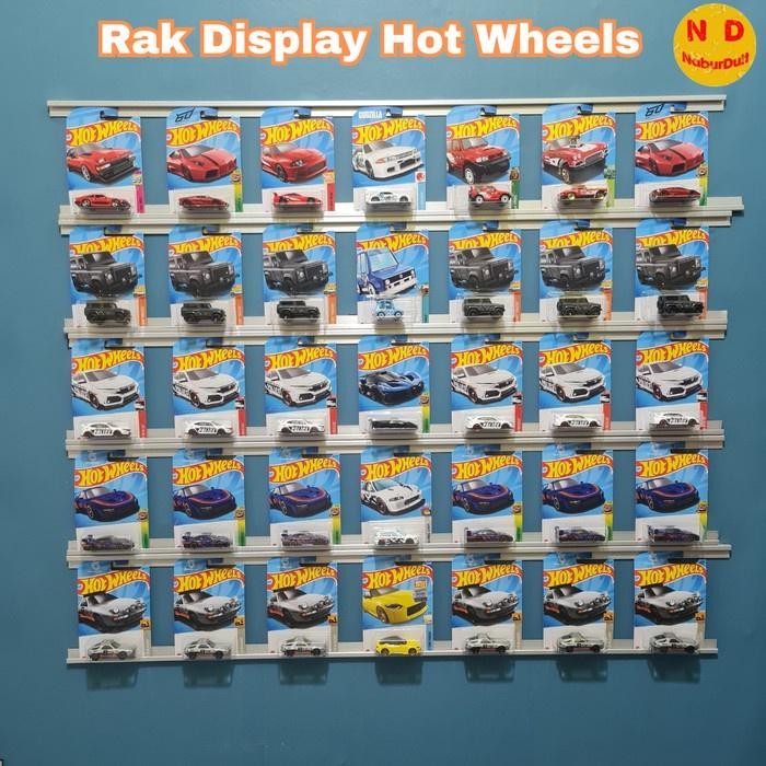 Rak Display Horizontal Hotwheels Ukuran Gantungan Bahan Aluminium U 1M Rak Dinding
