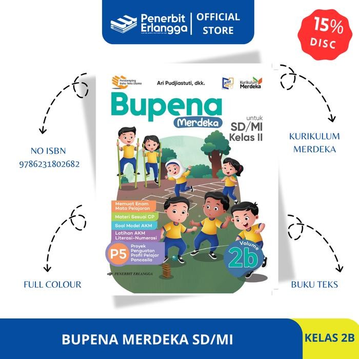 

SALE [ERLANGGA OFFICIAL] BUPENA MERDEKA SD/MI KELAS 2A 2B 2C 2D KURIKULUM MERDEKA READY
