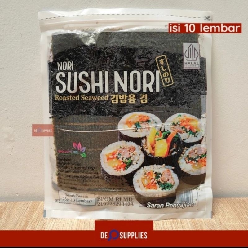 

Sushi Nori Gold 10 Lembar - Java Seaweed Rumput Laut Premium 10s Halal