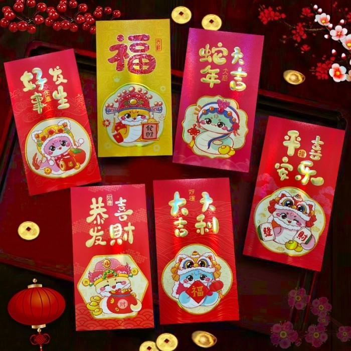 

$$$$] NEW 2025 Angpao Panjang Kilap Glossy 3D Merah Tebal Premium Angpau Ular Panjang Pasir Tebal