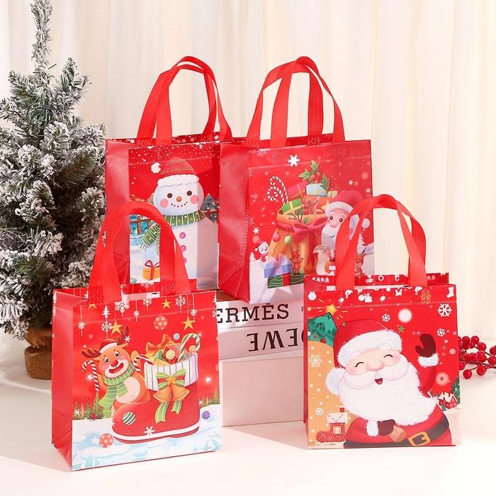 

{{{{}}] NEW Paper Bag Natal PVC Anti Air Tas Kantong Souvenir Kado Paperbag Santa Merry Christmas