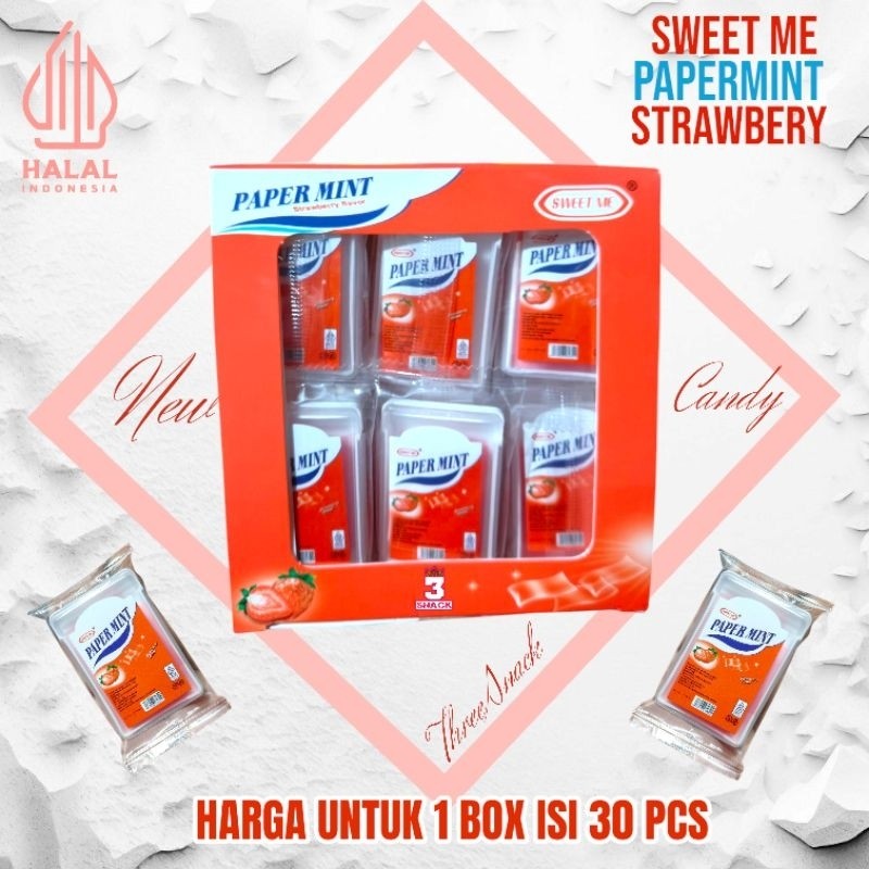 

1 BOX PERMEN VIRAL PAPER MINT STRAWBERY & MINTZ ISI 30