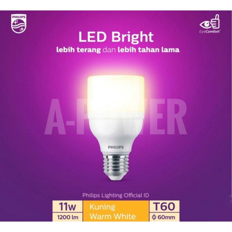 PHILIPS - LAMPU LED BRIGHT 11W (KUNING)