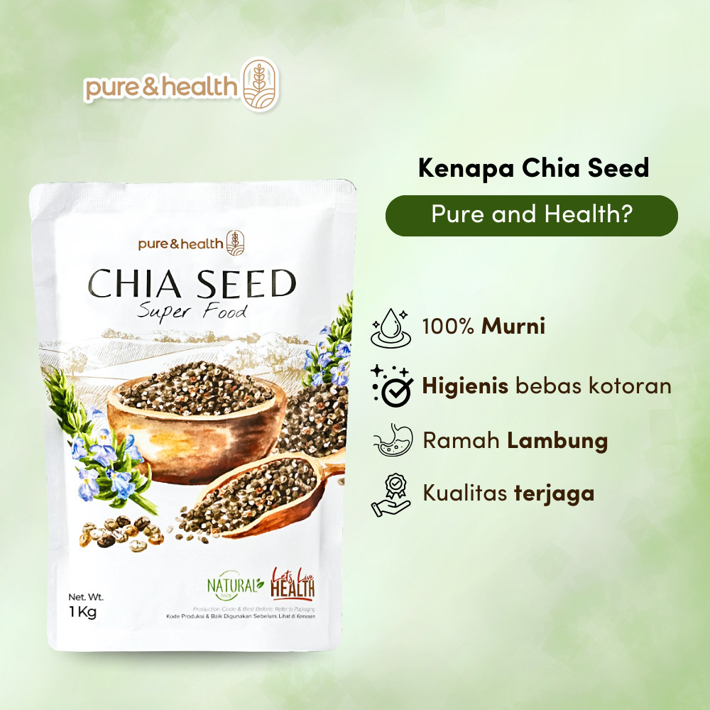 

Chia Seed 1 Kg Kaya Serat dan Anti Inflamasi Redakan Asam Lambung
