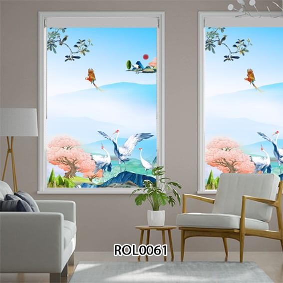 ROLLER BLIND MOTIF PEMANDANGAN BUNGA SAKURA CUSTOM