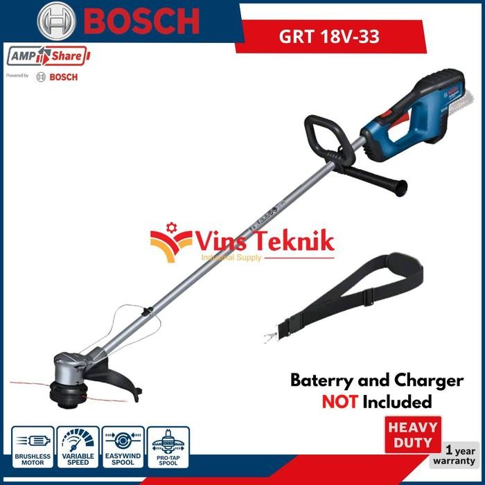 Mesin Potong Rumput Baterai Grass Trimmer Cordless GRT18V-33 Bosch GRT 18V-33
