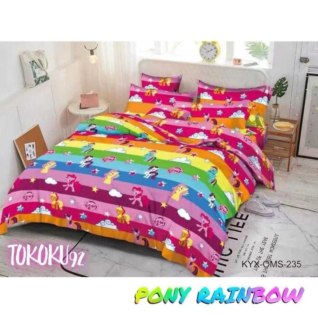 (TERBARU) sprei set karakter motif Kuda Poni murah tebal premium ukuran 180x200 160x200 120x200 kain