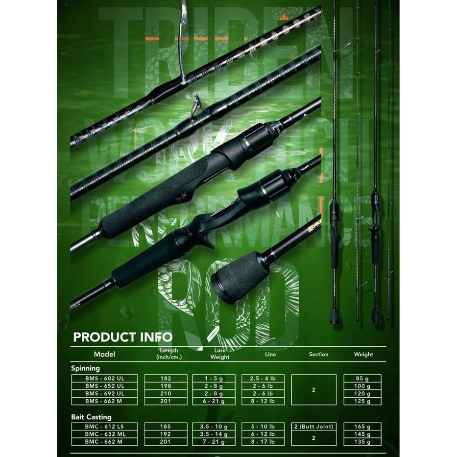 ROD TERBARU TRIDENTECH BLACK MAMBA SPINNING