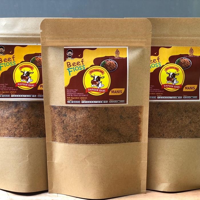 

JTTOP" ABON SAPI DAPOER BABE KEMASAN 250 GRAM POUCH COKLAT