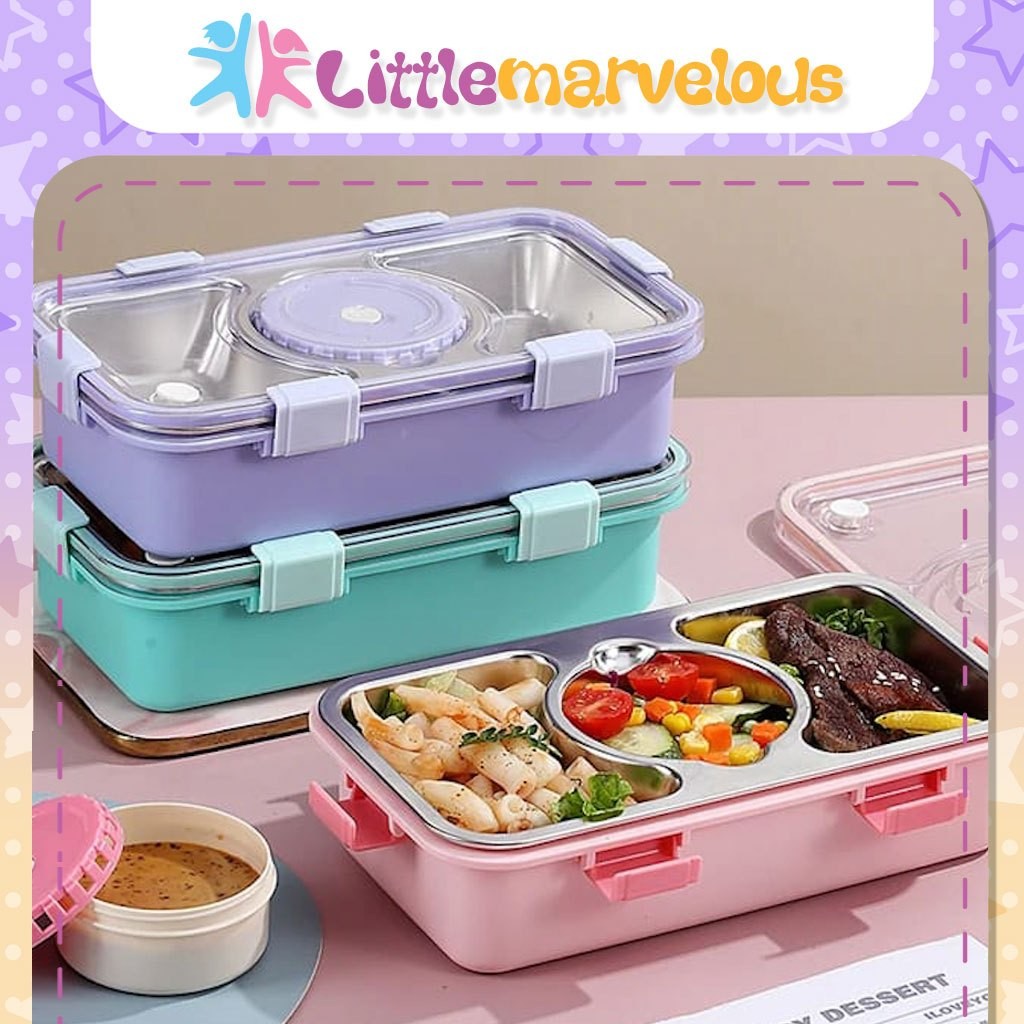 (STAINLESS SUS 304)KOTAK MAKAN BEKAL LUNCH BOX SEKAT