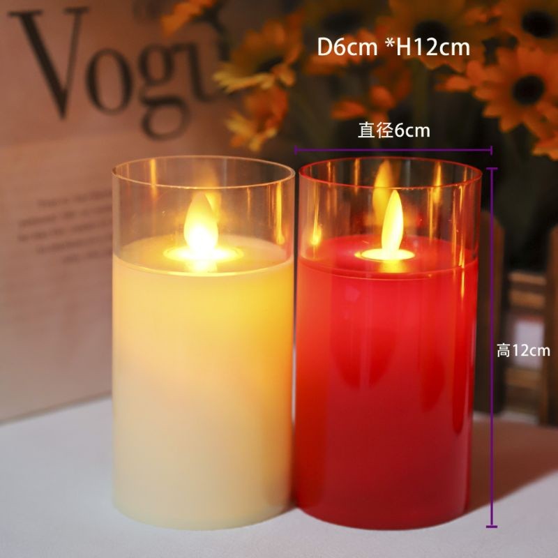 Lilin Led Gelas Akrilik api bergoyang