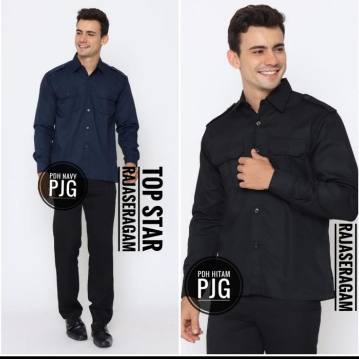 Seragam Baju Kemeja Panjang Trans Tv Net Tv Hitam Biru Navy Pdh Pdl