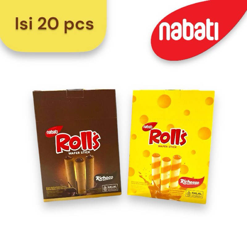 

Omahjajanan Nabati Rolls Wafer Stick Isi 20 Pcs 120Gr