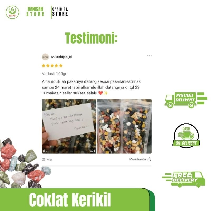 

Restokobar Coklat Kerikil / Coklat Batu / Choco Stones 100 Gr, 250 Gr Oleh-Oleh Umroh, Camilan Arab