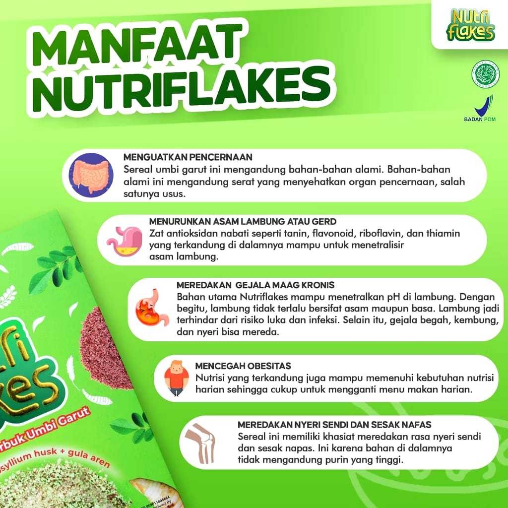 

Restokobar Nutriflakes - Minuman Serbuk Umbi Garut Ampuh Mengatasi Maag Asam Lambung 1 Box