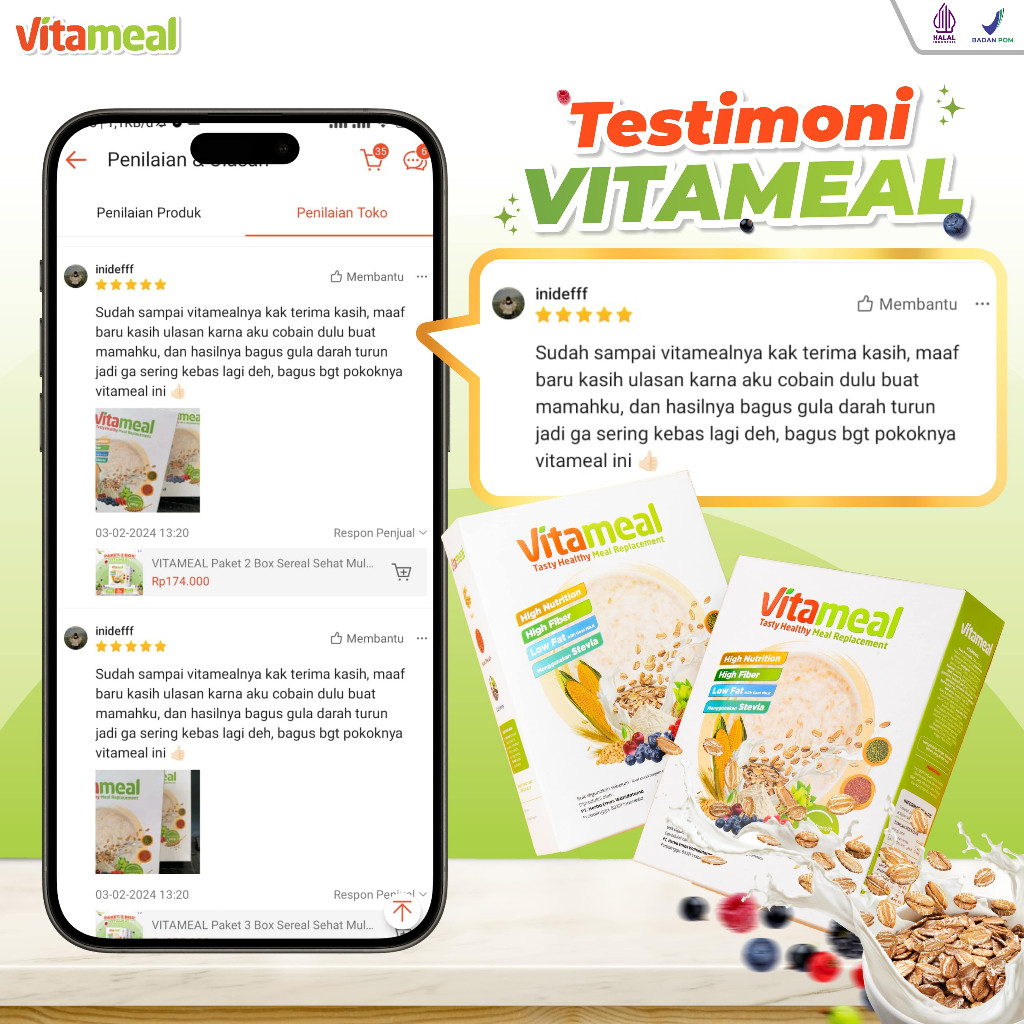 

Sega Tungtung Sereal Vitameal Multigrain Pengganti Sarapan Kenyang Seharian Cereal Bernutrizi Gizi