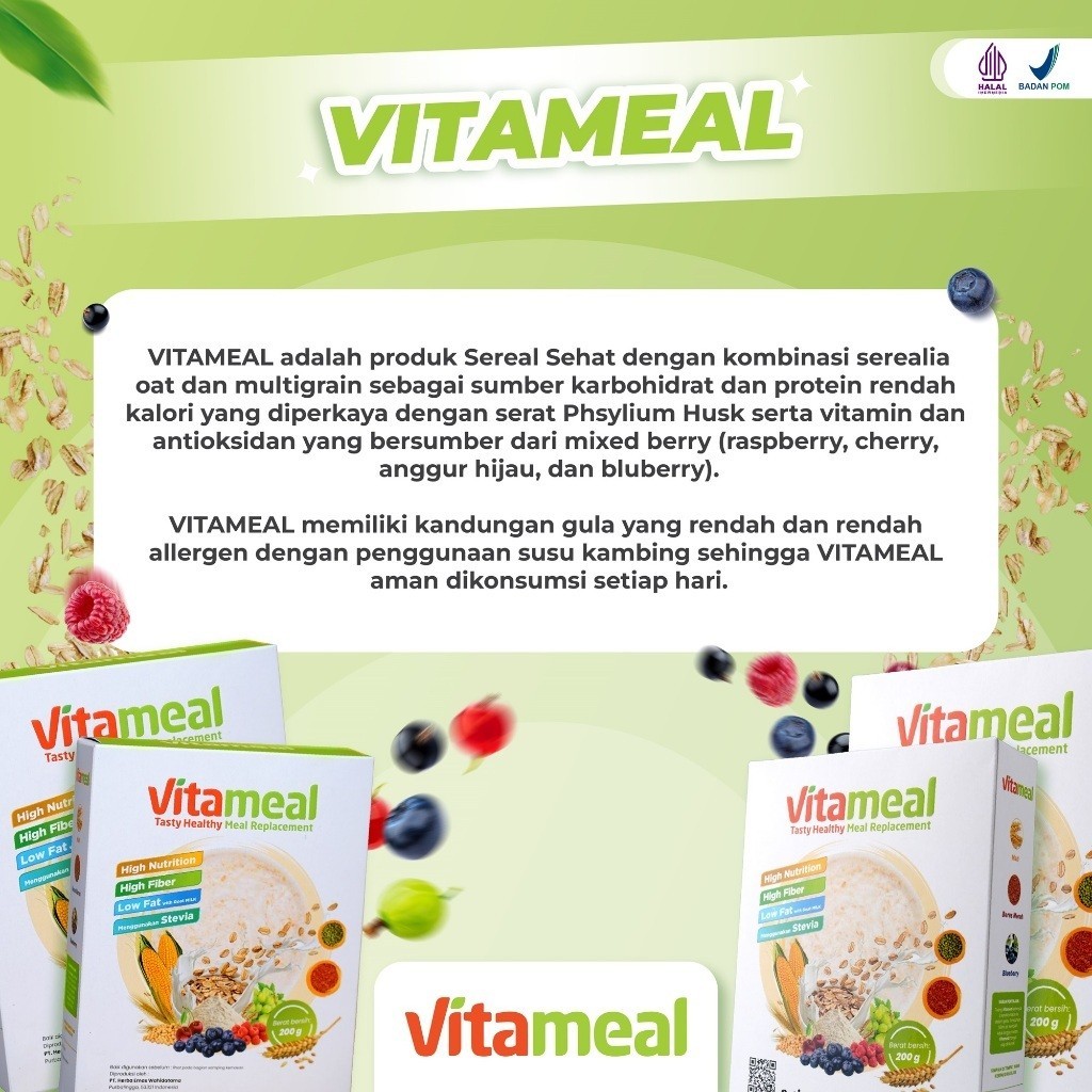 

Sega Tungtung Paket 2 Box Vitameal Sereal Sehat Multigrain Untuk Diet Ampuh Menurunkan Gula Darah
