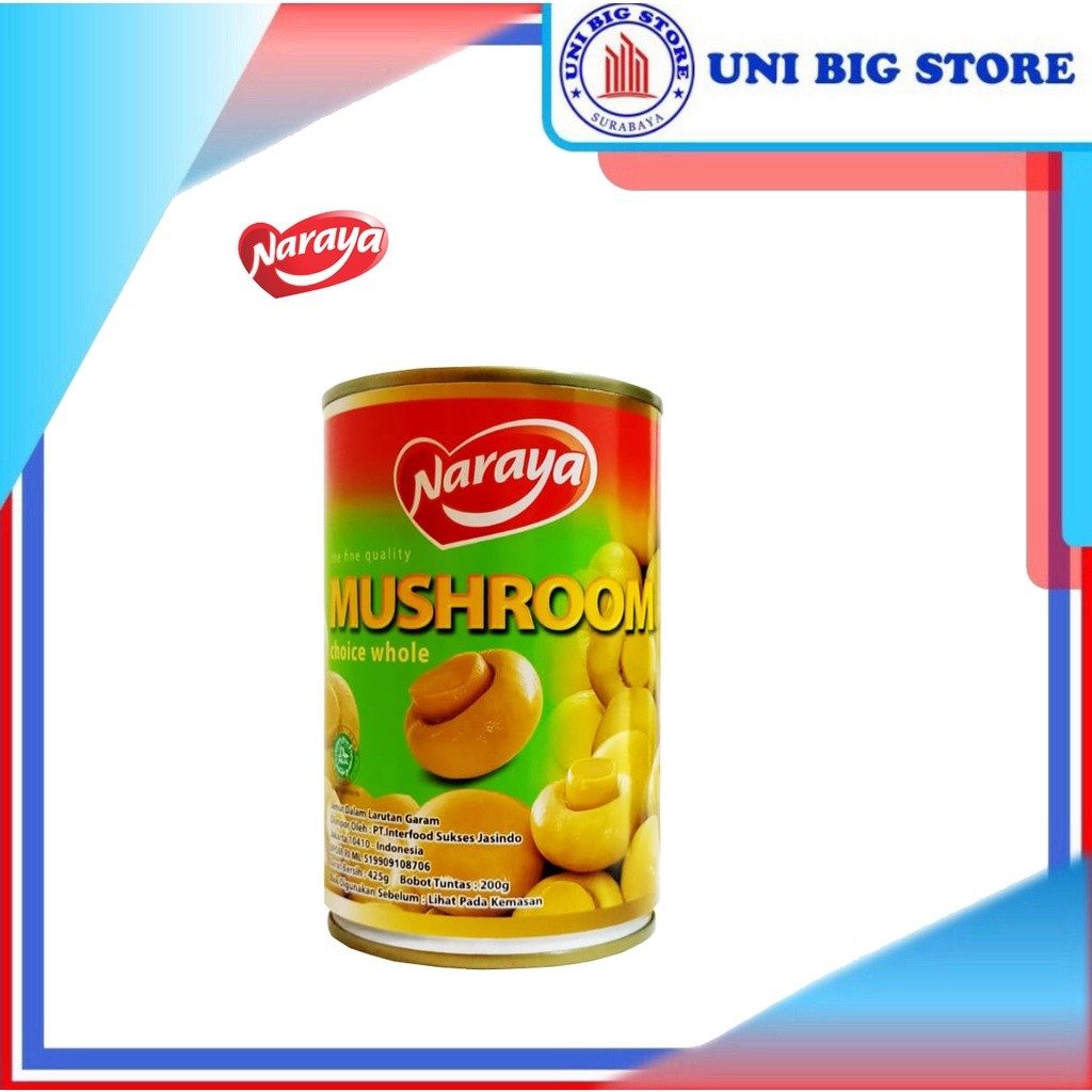 

Sega Tungtung Naraya Whole Mushroom Jamur Mokou Kaleng 425 Gr