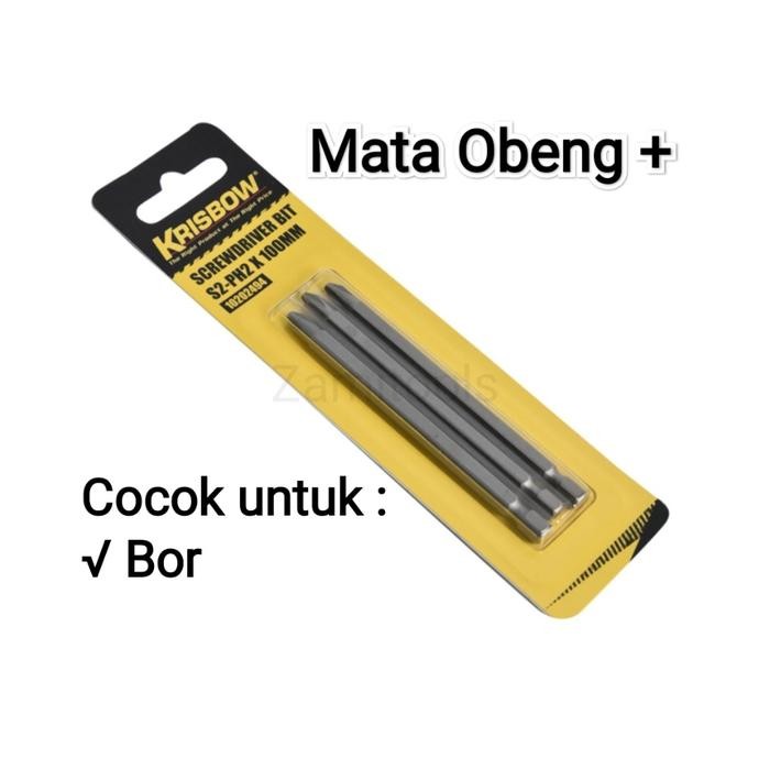 Mata Obeng + Untuk Bor 10 Cm Krisbow