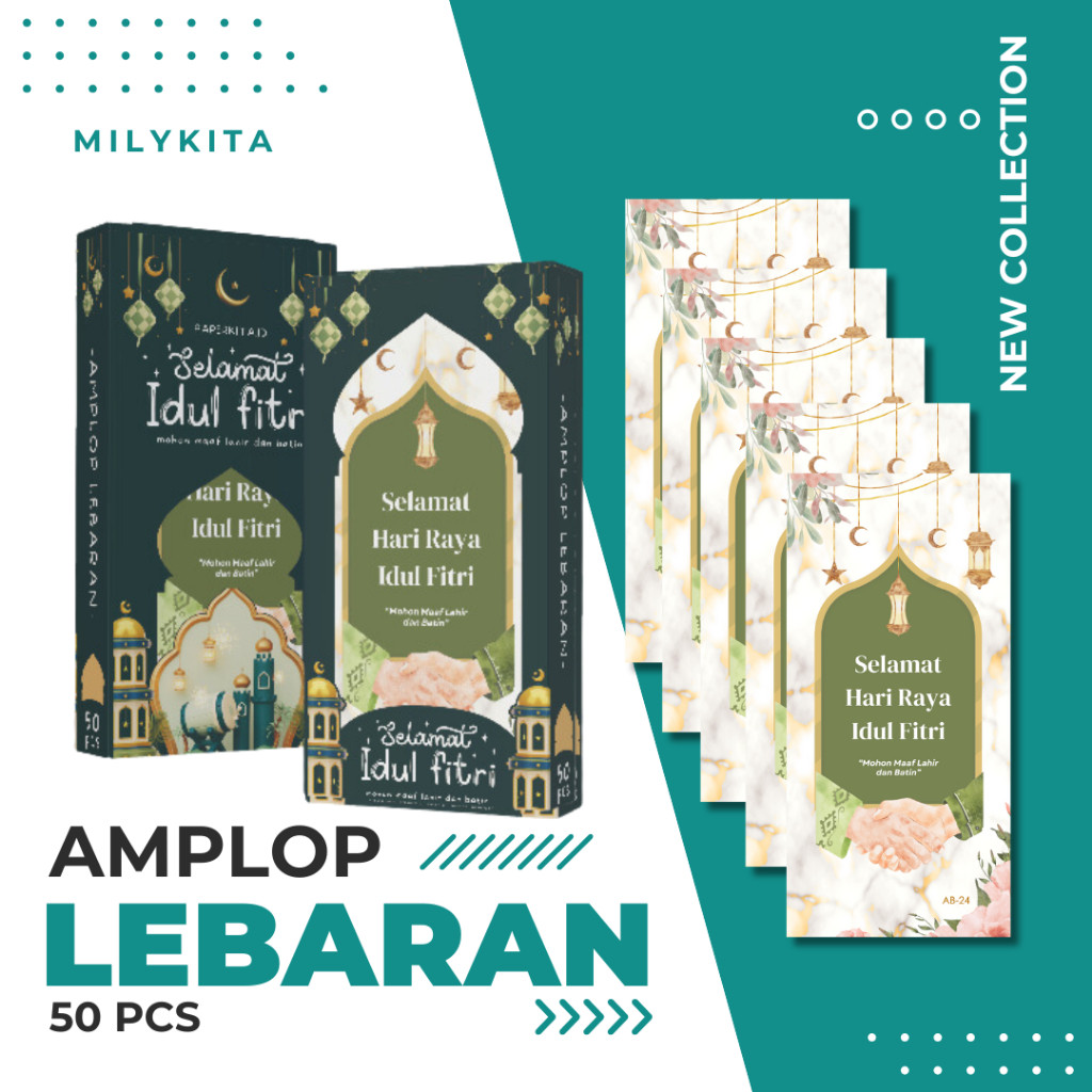 

AMPLOP LEBARAN IDUL FITRI BESAR PREMIUM BOX ISI 50PCS ANGPAO MOTIF 2025 UANG TANPA DILIPAT