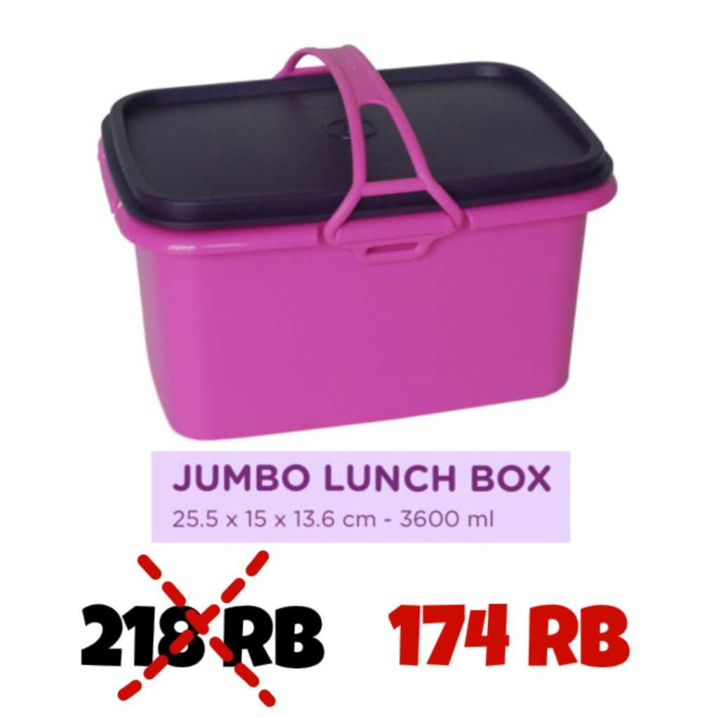 Twin Tulipware Jumbo JUMBO LUNCH BOX 3600 ml Rantang 1 Susun Wadah Makanan Tulipware Kita