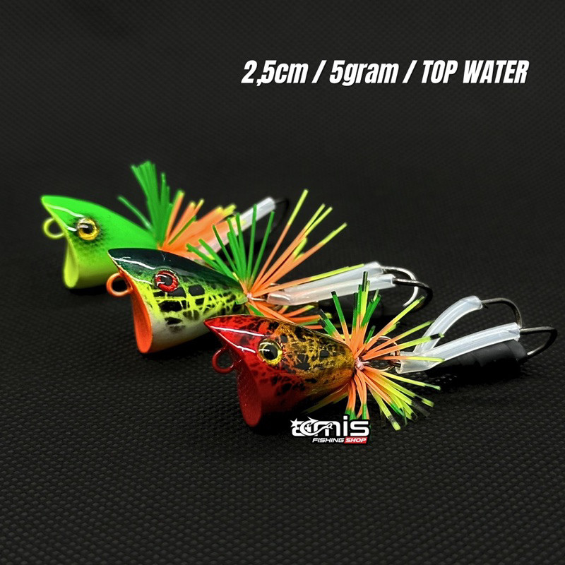 [Ready] Super Mini Jaws 2.5cm Lure Umpan Casting Gabus Toman Jump Frog