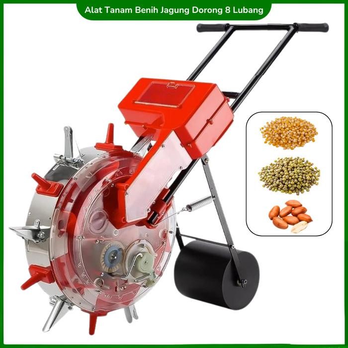 

Terlaris Seed Planter Benih Jagung Alat Tanam Dorong Bibit Padi 8 Mata Lubang