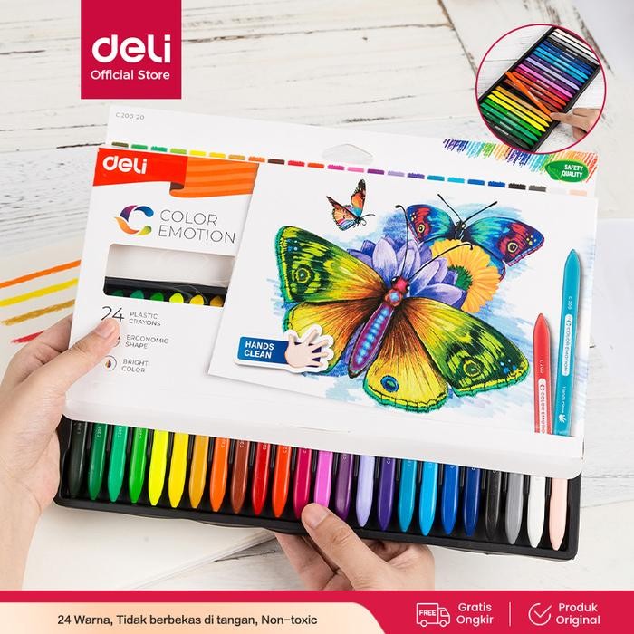 

[Flash sale] Deli Krayon Sekolah 24 Warna Cerah Bentuk segitiga ergonomis tidak beracun EC20020