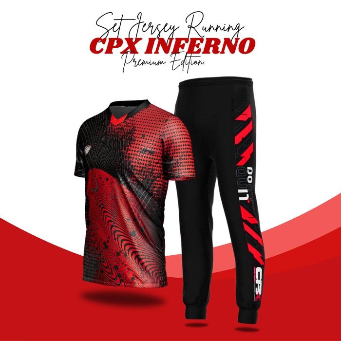 PREMIUM Set Jersey Olahraga setelan Running Cpx Sport Baju Lari Lengan Pendek Celana Pria Training
