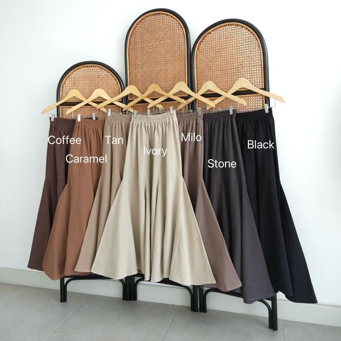 PREMIUM ByMeldev Angel Linen Premium Skirt Rok Payung Linen Jumbo