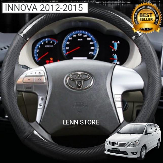 PREMIUM Cover Sarung Stir Carbon Toyota INNOVA 2KD 2012 2013 2014 2015