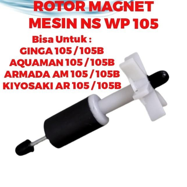 ROTOR MAGNET SPARE PART MESIN NS WP 105 Kipas Impeller As Pompa Air Celup Kolam Ikan Power Head