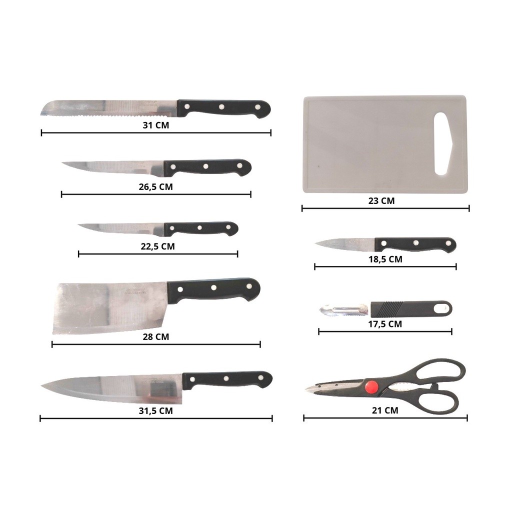 PISAU SET VICENZA V910K HITAM/SET ALAT PISAU ALAT MASAK/VICENZA KNIFE SET