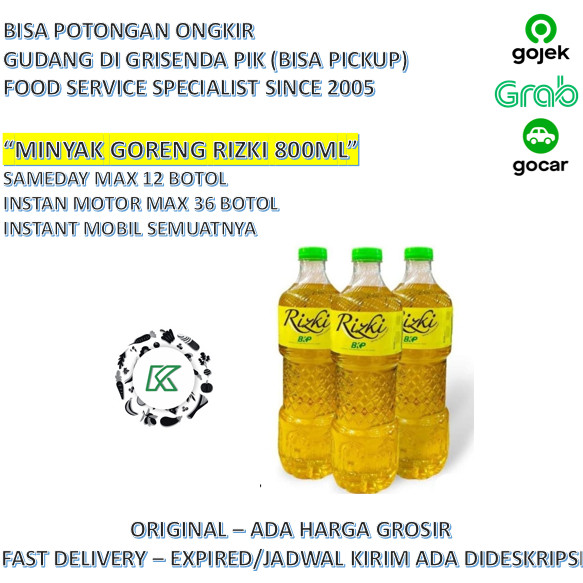 

Minyak Goreng Rizki 800ml Botol