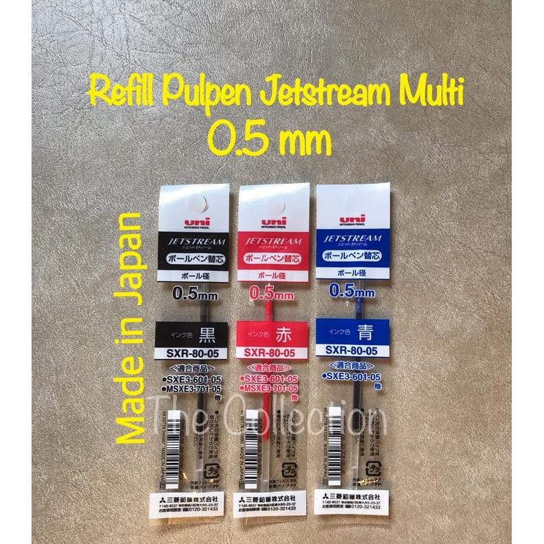 

Ready JT ATK0591UN REFILL 0.5mm Jetstream Multi Pulpen Mitsubishi Uni isi ulang