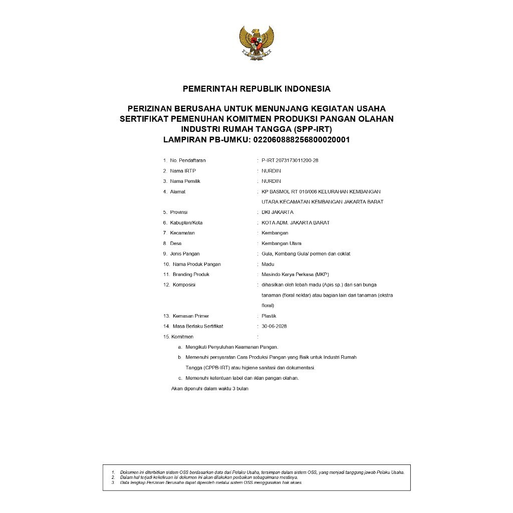 

Madu Asli Murni Nektar Multiflora / Madu Asli 100% Tanpa Campuran / Madu Bima Murni 500gr