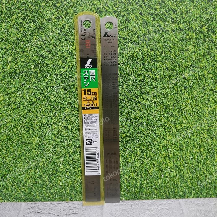 

Ready JT Shinwa 14001 straight scale stainless steel 150mm 15cm Penggaris Besi